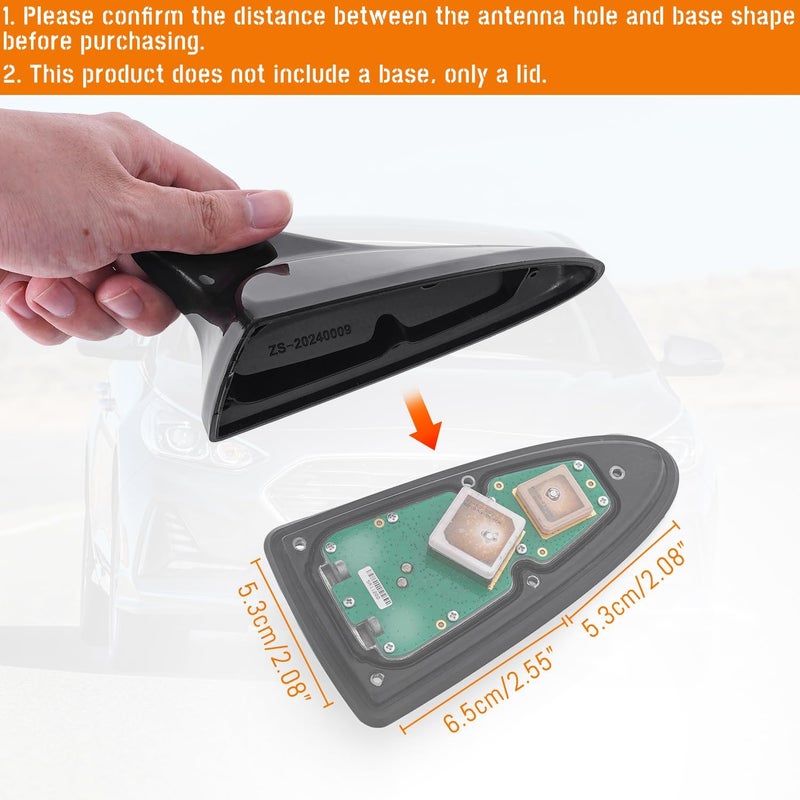 AMSPRAC Shark Fin Antenna Cover,Car Roof Antenna Caps Compatible with Hyundai Sonata LF 4Doors Sedan 2014-2019,for Elantra 2011-2016;for Kia Optima 2014-2016,96210-3X100/962102T700ABT,Glossy Black - Image 4